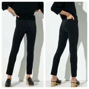The Reset R‎ Label Womens Crop Pants Ankle Straight Slim Black Rayon Small EUC